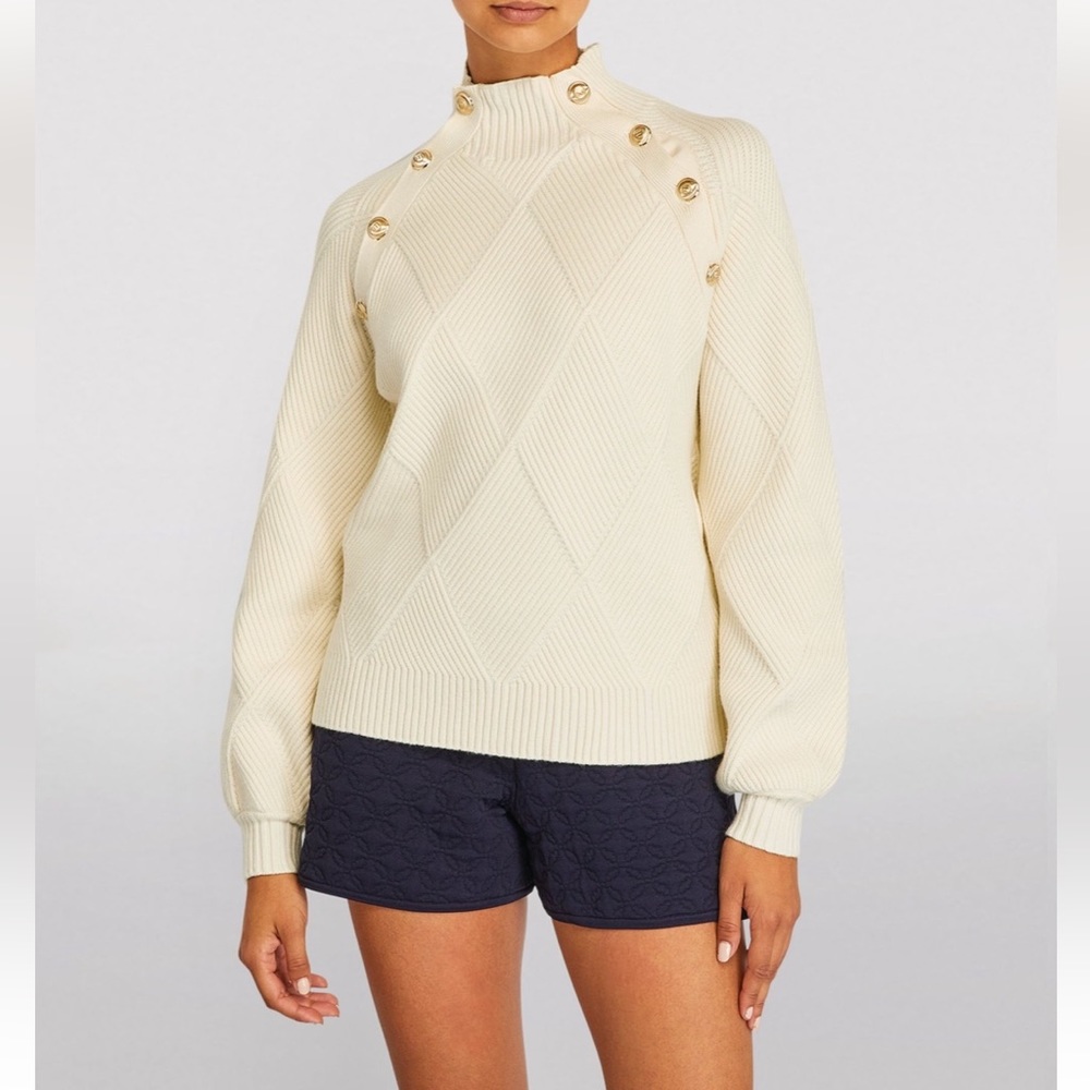 MAJE NWT - Jaquard Button Embellished Sweater Size 1 (Small)